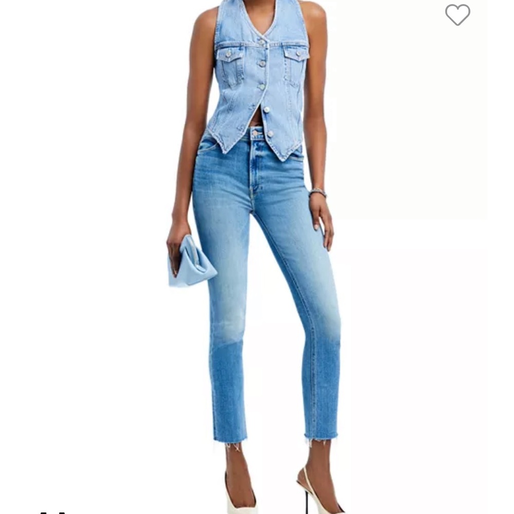 Mother : The Dazzler Mid Rise Ankle Straight Jeans
